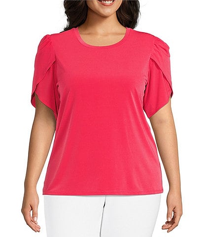 MICHAEL Michael Kors Solid Lux Matte Jersey Tulip Sleeve Shirt