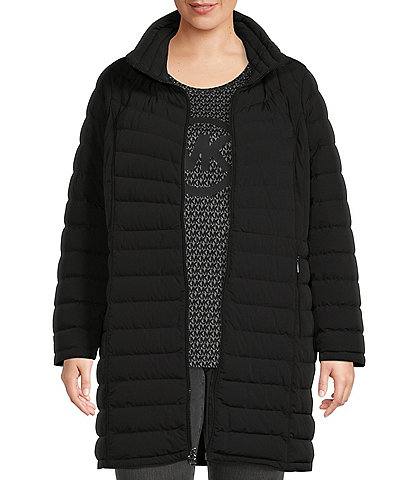 MICHAEL Michael Kors Plus Size Stand Collar Hooded Walker Puffer Coat