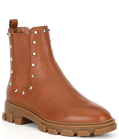 MICHAEL Michael Kors Ridley Studded Leather Gore Lug Sole Booties