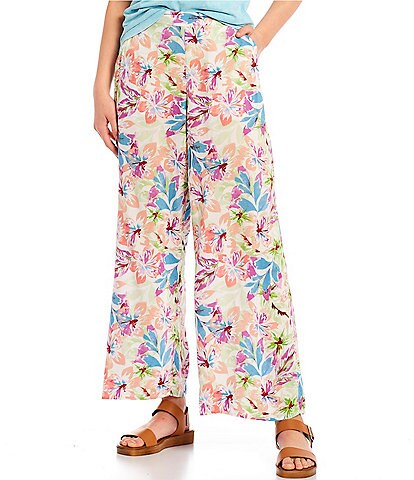 Midnight Avenue High Coordinating Floral Print Wide Legs Pants