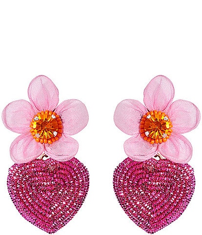 Mignonne Gavigan Aphrodite Heart Flower Drop Earrings