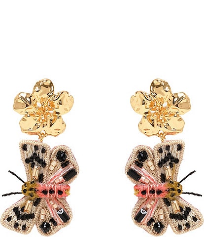 Mignonne Gavigan Beck Butterfly Embroidered Drop Earrings