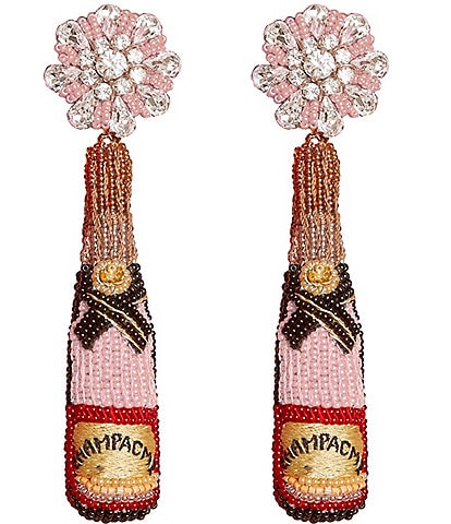Mignonne Gavigan Champagne Beaded Statement Drop Earrings