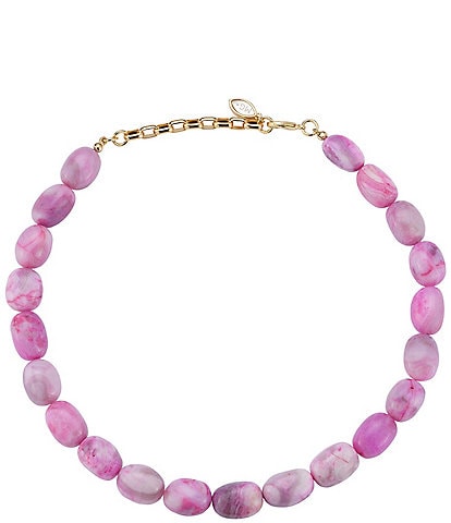 Mignonne Gavigan Pink Agate Collar Necklace