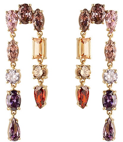 Mignonne Gavigan Pink Multi Crystal Tompkins Drop Earrings