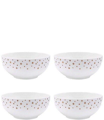 Mikasa Millie Gold Star Print All-Purpose Bowls, Set of 4