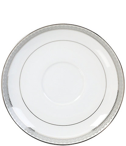 Mikasa Platinum Crown Filigree Porcelain Saucer