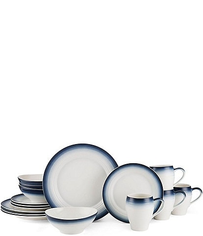 Mikasa Swirl Ombre Blue 16-Piece Dinnerware Set