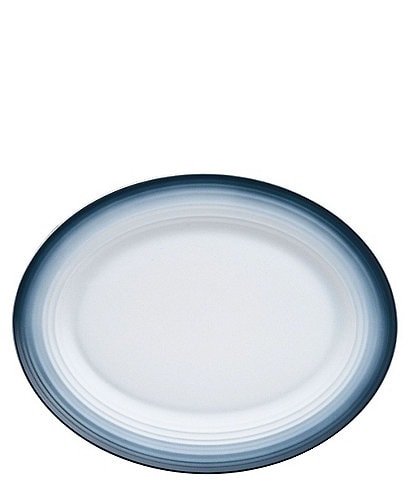 Mikasa Swirl Ombre Blue Oval Platter 13.75#double;