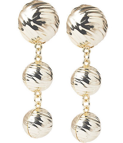 Ming Wang 14K Gold Plated Textured Drop Earrings