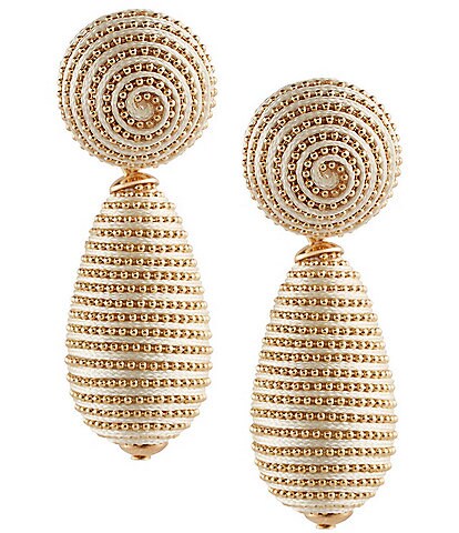 Ming Wang Circular Gold Bead Swirl Drop Earrings