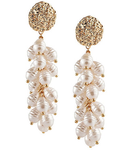 Ming Wang Cluster Pearl Drop Earrings