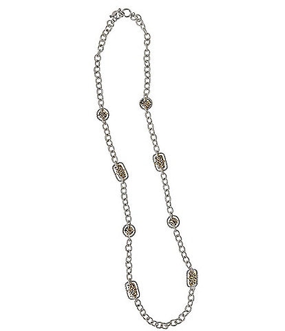 Ming Wang Hammered Accent Long Strand Necklace
