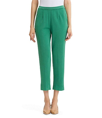 Ming Wang Knit Flat Front Straight Leg Pull-On Pants