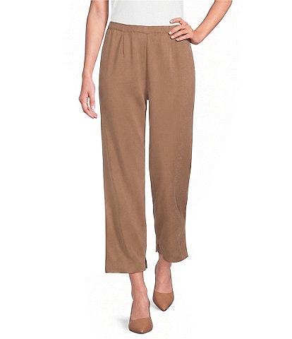 Ming Wang Knit Pull-On Ankle Pants