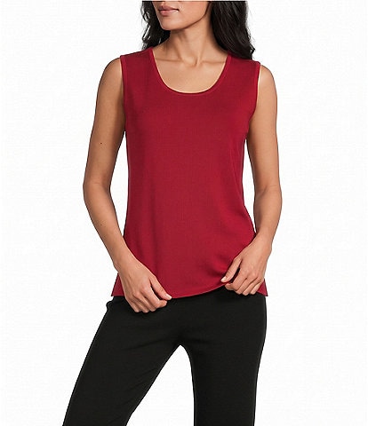 Ming Wang Knit Scoop Neck Sleeveless Tank