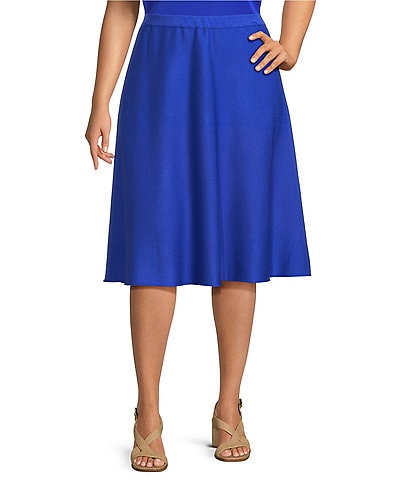 Ming Wang Plus Size Aria Soft Knit A-Line Skirt