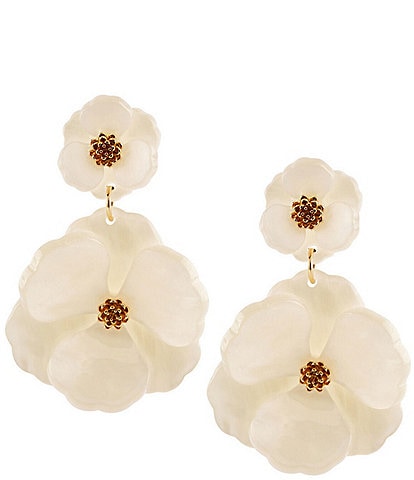 Ming Wang Resin Flower Drop Earrings