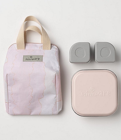 Miniware Ready Grow Kids Bento Box & Lunch Tote Set - Pink Cloud