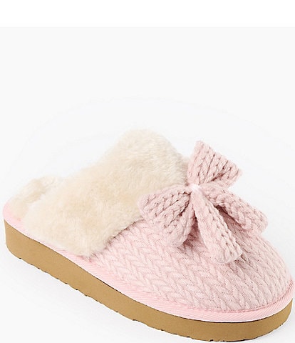 Minnetonka Bowelle Scuff Knit Faux Fur Lined Mule Slippers