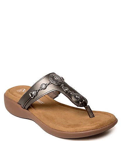 Minnetonka Brecca Leather Thong Sandals