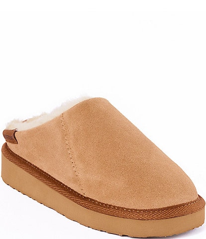 Minnetonka Coze Around Clog Suede Faux Fur Lined Slippers