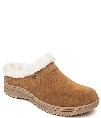 Minnetonka Emerson Suede Water Resistant Pile Lined Mules