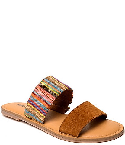 Minnetonka Franky Stripe Flat Slide Sandals