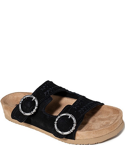 Minnetonka Georgine Classic Suede Buckled Slides