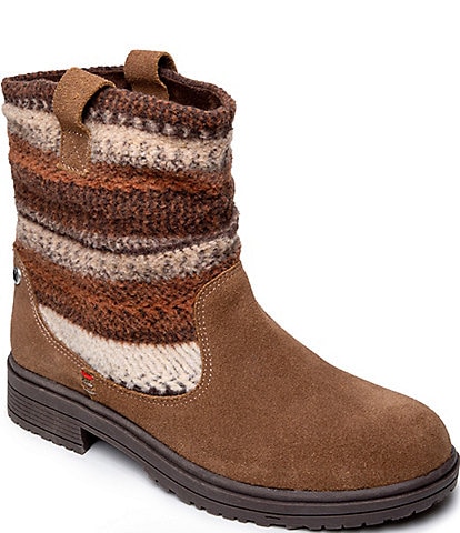 Minnetonka Joli Suede and Textile Slouch Booties