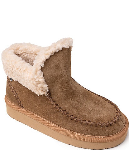 Minnetonka Women's Chandra Suede Berber Lined Platform Booties