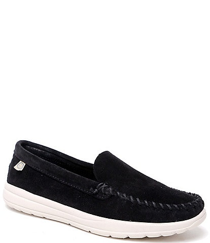 Minnetonka Women's Discover Classic Suede Slip-Ons