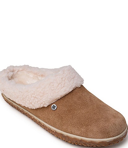 Minnetonka Women's Spruce Suede Berber Lined Indoor/Outdoor Slipper Mules