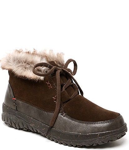 Minnetonka Women's Tinley Suede Faux Fur Ankle Cold Weather Booties