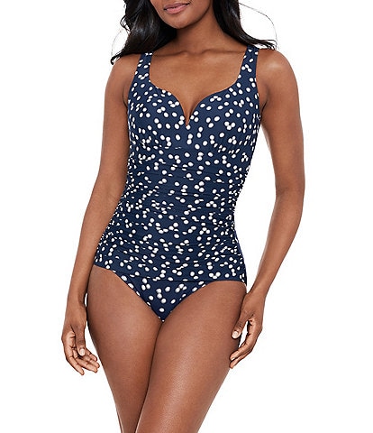Miraclesuit Luminare Cherie Dot Print Sweetheart V-Wire One Piece Swimsuit
