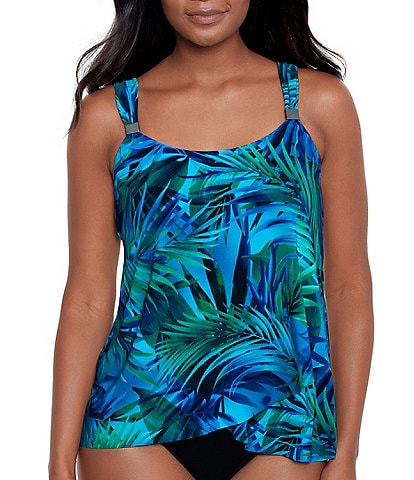 Beach House Monica Tropical Print Blouson Tankini Swim Top