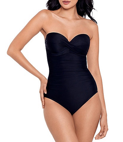 Miraclesuit Rock Solid Madrid Sweetheart Neck Underwire Bandeau One Piece Swimsuit