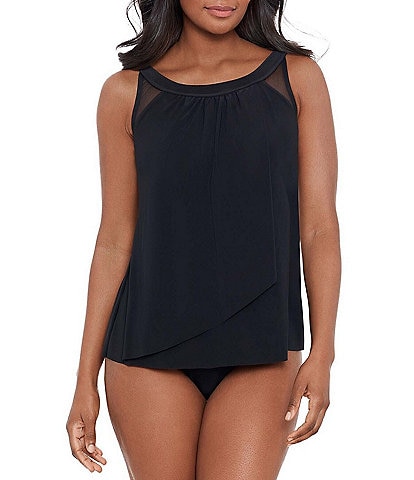 Miraclesuit Ursula Solid Scoop Neck DD-Cup Size Underwire Bra Tankini Swim Top & Solid High Rise Bikini Swim Bottom