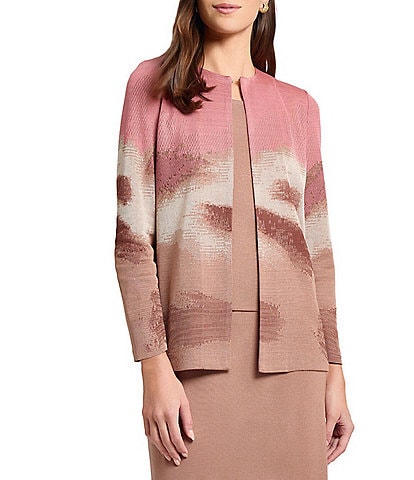 MISOOK Heritage Landscape Knit Crew Neck Bracelet Sleeve Jacket