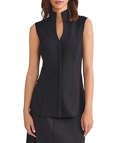 MISOOK High Funnel V-Neck Sleeveless Blouse