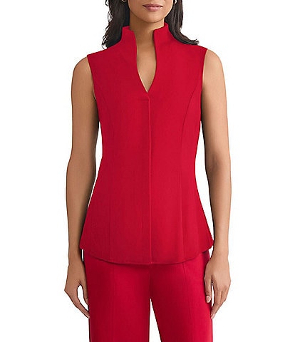 MISOOK High Funnel V-Neck Sleeveless Blouse