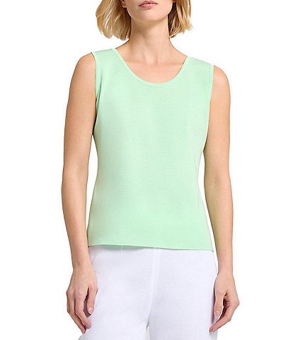 MISOOK Knit Double Scoop Neck Sleeveless Tank