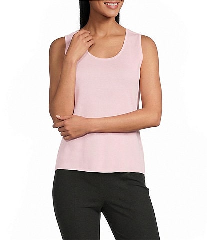 MISOOK Knit Double Scoop Neck Sleeveless Tank