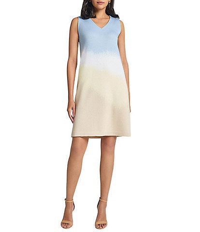 MISOOK Landscape Knit V-Neck Sleeveless Dress