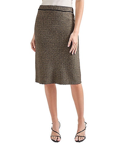 MISOOK Coordinating Lurex Knit Pencil Pull-On Skirt