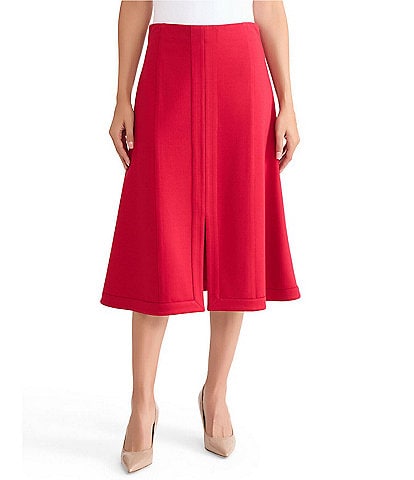 MISOOK Luxe Stretch Ponte A-Line Midi Skirt