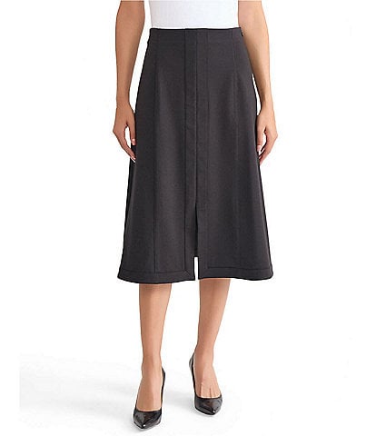 MISOOK Luxe Stretch Ponte A-Line Midi Skirt