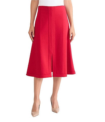 MISOOK Luxe Stretch Ponte A-Line Midi Skirt
