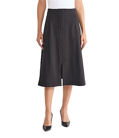 MISOOK Luxe Stretch Ponte A-Line Midi Skirt