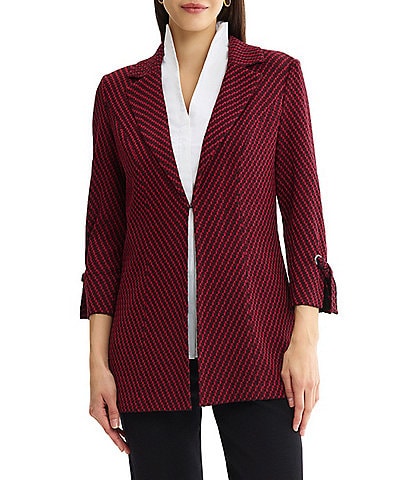 MISOOK Tailored Knit Notch Lapel Tie Cuff Bracelet Sleeve Jacket